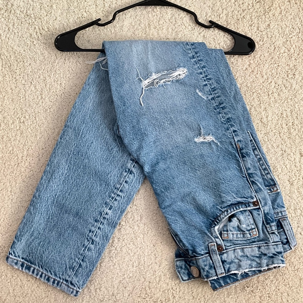 Zara ripped mom-fit jeans